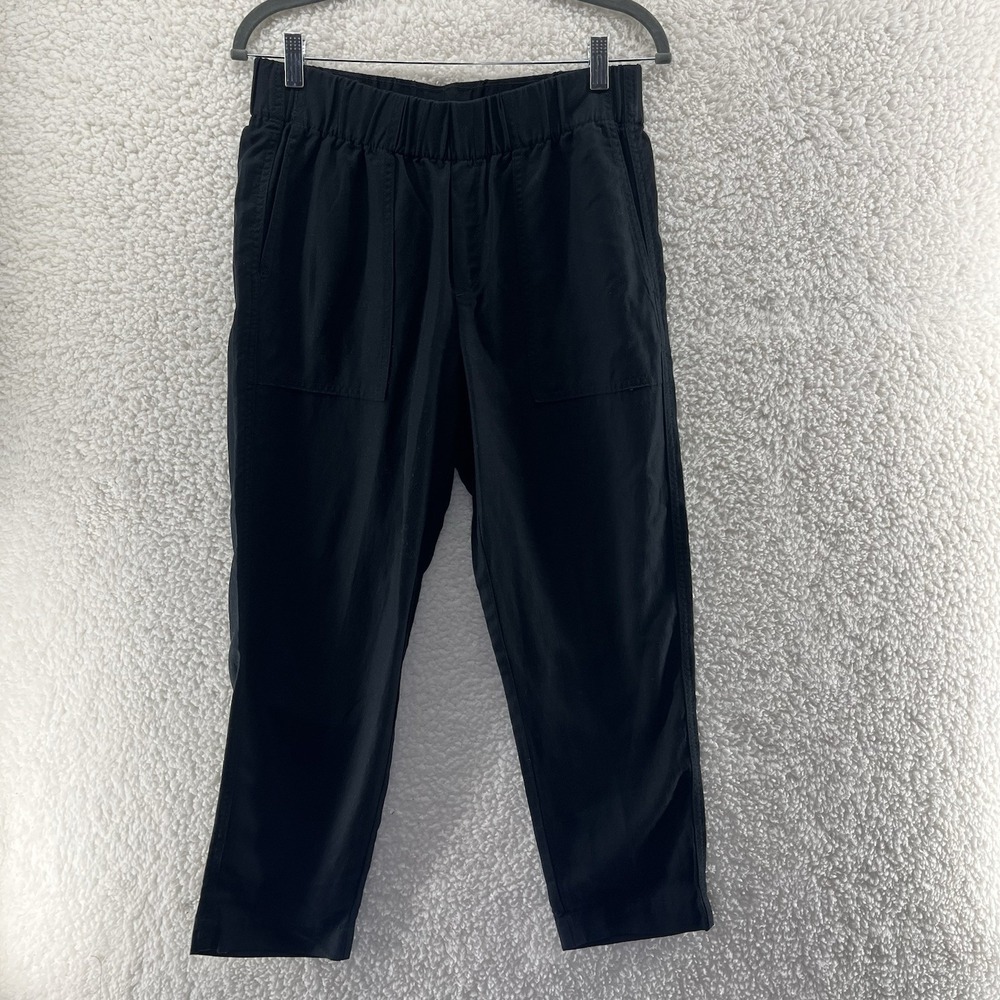 Banana‎ Republic Pants Women's Small Linen Blend Black Tapered Coastal Chic